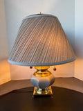 Gray Brass Accented Dual Pull Switch Table Lamp (WORKS)