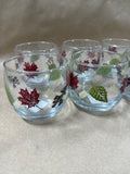 Roly Poly Low Ball Leaf Drinking Glasses