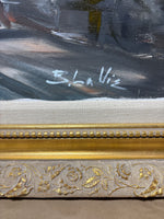 Large Parisian City Scape Painting by B. La Vie; Signed