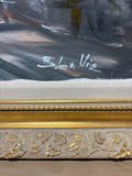 Large Parisian City Scape Painting by B. La Vie; Signed
