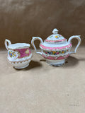 (B) Royal Albert Lady Carlyle Floral Creamer And Sugar Set
