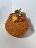 Tall Woven Pumpkin Basket With Lid