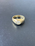 14K & Round Brilliant Cut Diamond Men’s Ring - SIZE 10