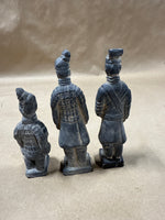 Set Of 3 Terracotta Chinese Warrior Figurines