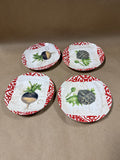 4 Sets Of 2 French Veggie Snack Plates With Boxes