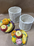 Pair Of Fitz And Floyd Fruit Canister Sets