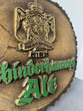 (B) German Vintage Schinderhannes Alt Plastic Wood Slab 3-D Bar Sign