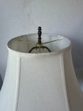 Asian Inspired Pewter & Brass Table Lamp (WORKS)