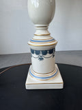 Blue & White Ceramic Candlestick Table Lamp (WORKS)