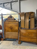 Victorian Carved Pair of Twin Beds (Can use together as King Bed)