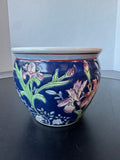 Floral Koi Fish Small Ceramic Fishbowl Planter