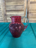 (A) Cranberry Glass Pitcher