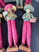 13-Piece Vintage Woven Straw Mexican Folk Art Mariachi Band