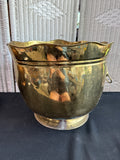 Large Brass Planter With Lion Head Handles AS IS