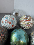 11-Piece Assorted Decorative Glass Orbs in Basket