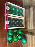 Glass Ornament Lot w/Ornament Storage Tub