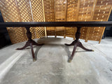 Henkel Harris Double Pedestal Dining Table with (3) Leaves and Table Pads, NO CHAIRS***HEAVY ITEM***