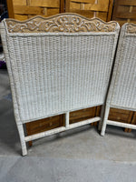 Pier 1 Pair of Twin Headboards with Metal Bed Frames