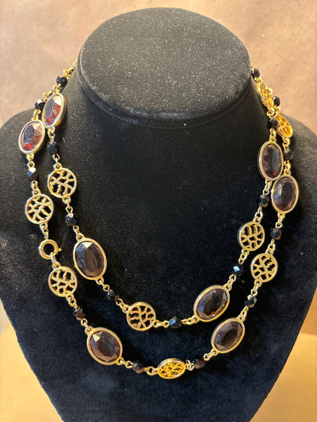 Gold, Brown & Black Necklace