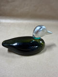 Green Glass Avon After Shave Mallard Duck Decanter Bottle