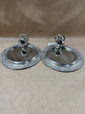 Pair Of Round Silver Wall Candle Sconces