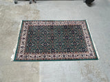 B- Cream/Green Rug, 63"x37"