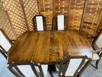 Ethan Allen Dining Table, 2 Leaves, Table Pads, and 6 Chairs***HEAVY ITEM***