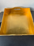 Gold Enamel Wooden Decorative Tray