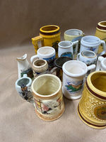 (D) Lot Of 19 Mini Beer Steins