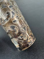 Shot Glass with Sterling Silver Reticulated Floral Case