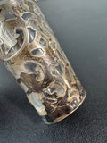 Shot Glass with Sterling Silver Reticulated Floral Case