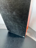 Pair of Galt International Orange Enamel Storage Boxes with Geometric Accent