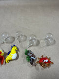 (A) Set Of 6 Floating Glass Aquatic Animal Aquarium Decorations