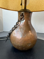 French Style Copper Water Vessel Dual Light Table Lamp with Chain (WORKS)