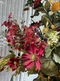 Faux Mixed Wildflowers in Basket Urn