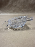 Clear Glass Wheel Barrel Paper Weight