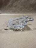 Clear Glass Wheel Barrel Paper Weight
