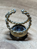 Faux Smokey Topaz Adjustable Ring