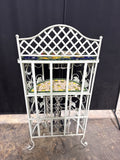 Outdoor White Metal Mosaic Wine Rack Bar Console Table