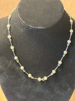 Silver Tone & Faux Pearl Necklace