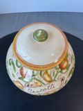 Vietri Italian Affresco Tuscan Ceramic Biscotti Jar
