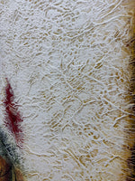 Large Textured Abstract Painting with Two Figures on Canvas; Signed