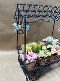 Byers Choice Metal Cart With Flowers