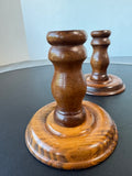 Pair of Vintage Republic of China Wooden Candlesticks