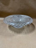 Clear Glass Hobnail Bowl With Rolled Edge