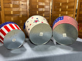 Americana/4th of July Set of 3 Metal Beverage Buckets, Various size