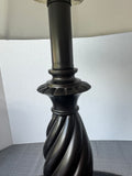 Brown Resin Barley Twist Candlestick Lamp (WORKS)