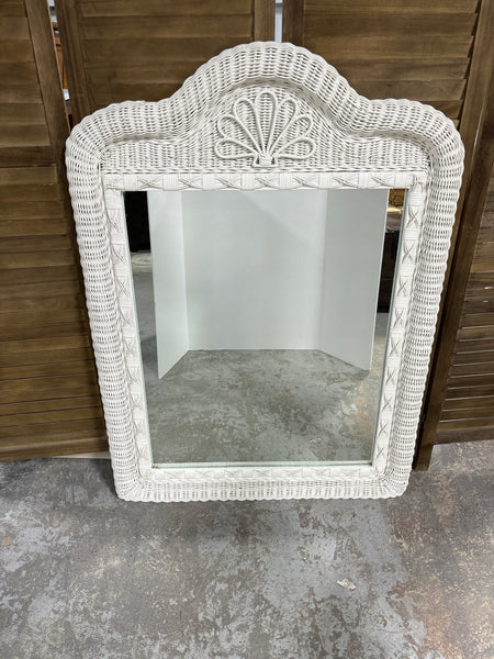 White Wicker Mirror