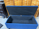 Style Craft Home Collection Blue Upholstered Bemnch/Ottoman/Coffee Table with Storage