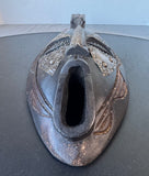 Ghanaian Wooden Mask with Intricate Metal Inlay (B)